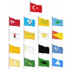 Eski Türk Devletleri Sopalı Bayrak Seti 30x45cm 17'li