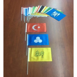 Eski Türk Devletleri Sopalı Bayrak Seti 30x45cm 17'li